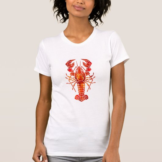赤い多角形のロブスター Tシャツ (正面)