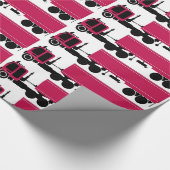 赤い大きい装備は18の荷車引きの乾燥したヴァンのギフト用包装紙を黒くし、 ラッピングペーパー (角)