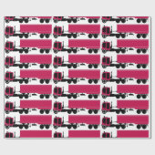 赤い大きい装備は18の荷車引きの乾燥したヴァンのギフト用包装紙を黒くし、 ラッピングペーパー (フラット)