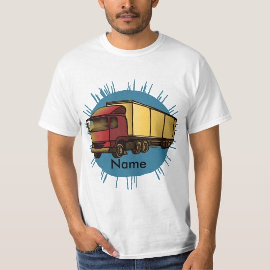 赤い大型リグトラック Tシャツ (正面)