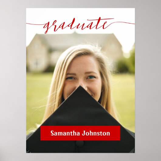 赤い大学院のスクリプモダント写真ポスター ポスター (正面)