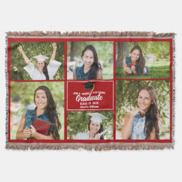 赤い大学院フォトコラージュカスタム2025年卒業 スローブランケット