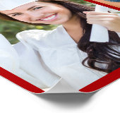 赤い大学院写真コラージュ卒業スクエア ポスター (角)