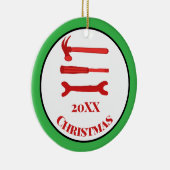 赤い大工ツール2025クリスマス セラミックオーナメント (右)