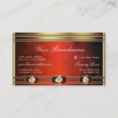 赤い大理石とダイヤモンドを使用したラグジュアリーフェイクな黄金 名刺 (裏面)