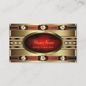 赤い大理石とダイヤモンドを使用したラグジュアリーフェイクな黄金 名刺 (正面)