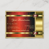 赤い大理石とダイヤモンドを使用したラグジュアリーフェイクな黄金 名刺 (裏面)
