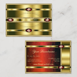 赤い大理石とダイヤモンドを使用したラグジュアリーフェイクな黄金 名刺