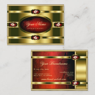 赤い大理石とダイヤモンドを使用したラグジュアリーフェイクな黄金 名刺