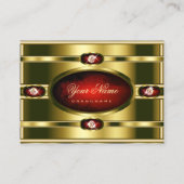 赤い大理石とダイヤモンドを使用したラグジュアリーフェイクな黄金 名刺 (正面)