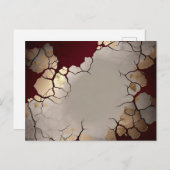 赤い大理石と銀と金ゴールド ポストカード (正面/裏面)