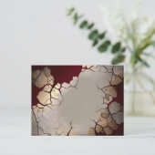 赤い大理石と銀と金ゴールド ポストカード (スタンド正面)
