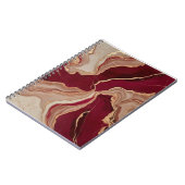 赤い大理石の付いたスパイラルノートブックデザイン ノートブック (左側)