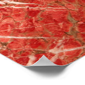 赤い大理石の床、高解像度テクスチャ。 ポスター (角)