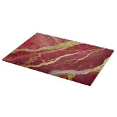 赤い大理石の金ゴールド カッティングボード (角)