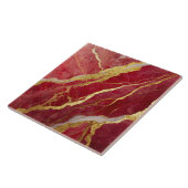 赤い大理石の金ゴールド タイル (側面)