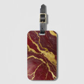 赤い大理石の金ゴールド ラゲッジタグ (正面縦)