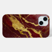 赤い大理石の金ゴールド Case-Mate iPhoneケース (裏面 (横))