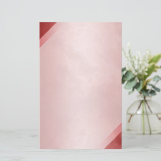 赤い大理石の静止した5.5" x 8.5" 便箋 (スタンド正面)