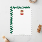 赤い天使のグリーティングカード ノートカード (正面/裏面インサイチュ)