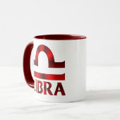 赤い天秤座の占星術の記号 マグカップ (正面左)