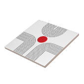 赤い太陽と世紀中頃の黒と白のアーチ タイル (側面)