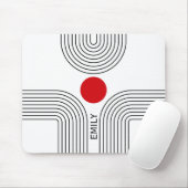 赤い太陽と世紀中頃の黒と白のアーチ マウスパッド (マウス)