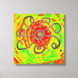赤い太陽のアート キャンバスプリント