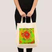 赤い太陽のアート トートバッグ (正面(商品))