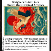 赤い太陽の下の波の上にクレーンDQ9Lデコページ 薄葉紙