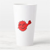 赤い太陽の応援マスコット カフェラテマグ (正面)