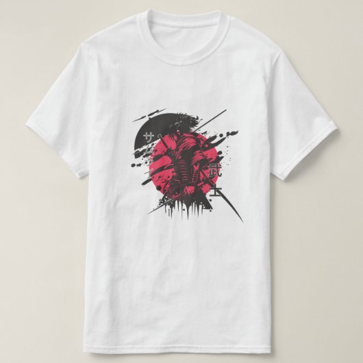 赤い太陽の武士Tシャツ Tシャツ (デザイン正面)