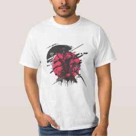 赤い太陽の武士Tシャツ Tシャツ