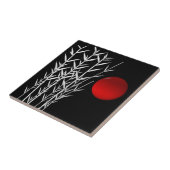 赤い太陽の白黒の禅 タイル (側面)