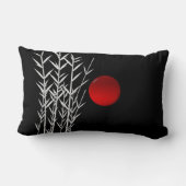 赤い太陽の白黒の禅 ランバークッション (裏面)