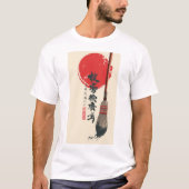 赤い太陽の禅和書道ブラシTシャツ - Red Sun Zen A Tシャツ (正面)