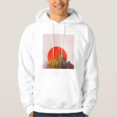 赤い太陽の街並みがある都市グランジスカイライン パーカ (正面)