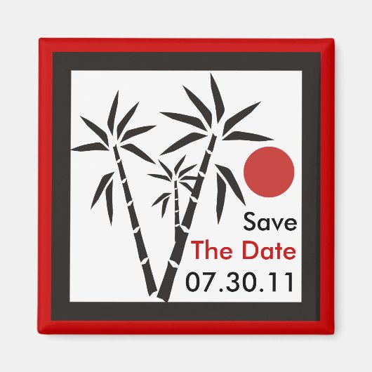 赤い太陽のSave The Date マグネット (正面)