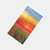 赤い太陽を背景にしたケシ畑 (コーナー)