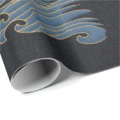 赤い太陽日本の、ク飛んでいるレーン、黒い波 ラッピングペーパー (ロールコーナー)