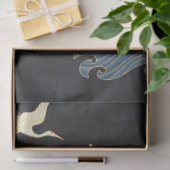 赤い太陽日本の、ク飛んでいるレーン、黒い波 薄葉紙 (ギフト)