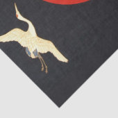 赤い太陽日本の、ク飛んでいるレーン、黒い波 薄葉紙 (詳細)