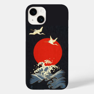 赤い太陽日本の、ク飛んでいるレーン、黒い波 Case-Mate iPhone 14ケース