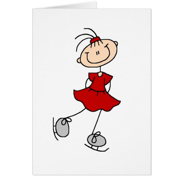 赤い女の子のアイススケーターのTシャツおよびギフト (正面)