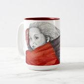 赤い女の子1のマグ ツートーンマグカップ (正面左)
