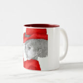 赤い女の子2のマグ ツートーンマグカップ (正面右)
