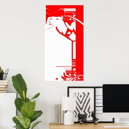 赤い女の子 ポスター (ホームオフィス)