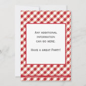 赤い女性のカーボーイの誕生日の招待状 招待状 (裏面)