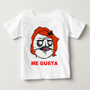 赤い女性私Gustaの喜劇的な激怒の顔のミーム ベビーTシャツ