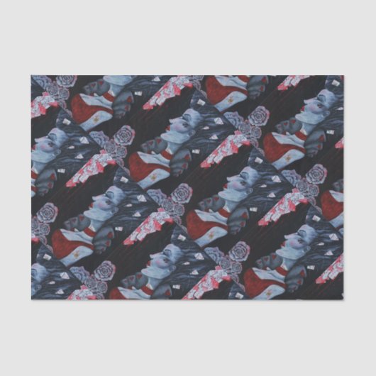 赤い女王のハートのアリスの不思議の国のバラのゴシックの芸術 薄葉紙 (正面)